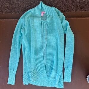 Lilly Pulitzer Aqua Blue Open Front Cardigan Sweater - Women’s XS